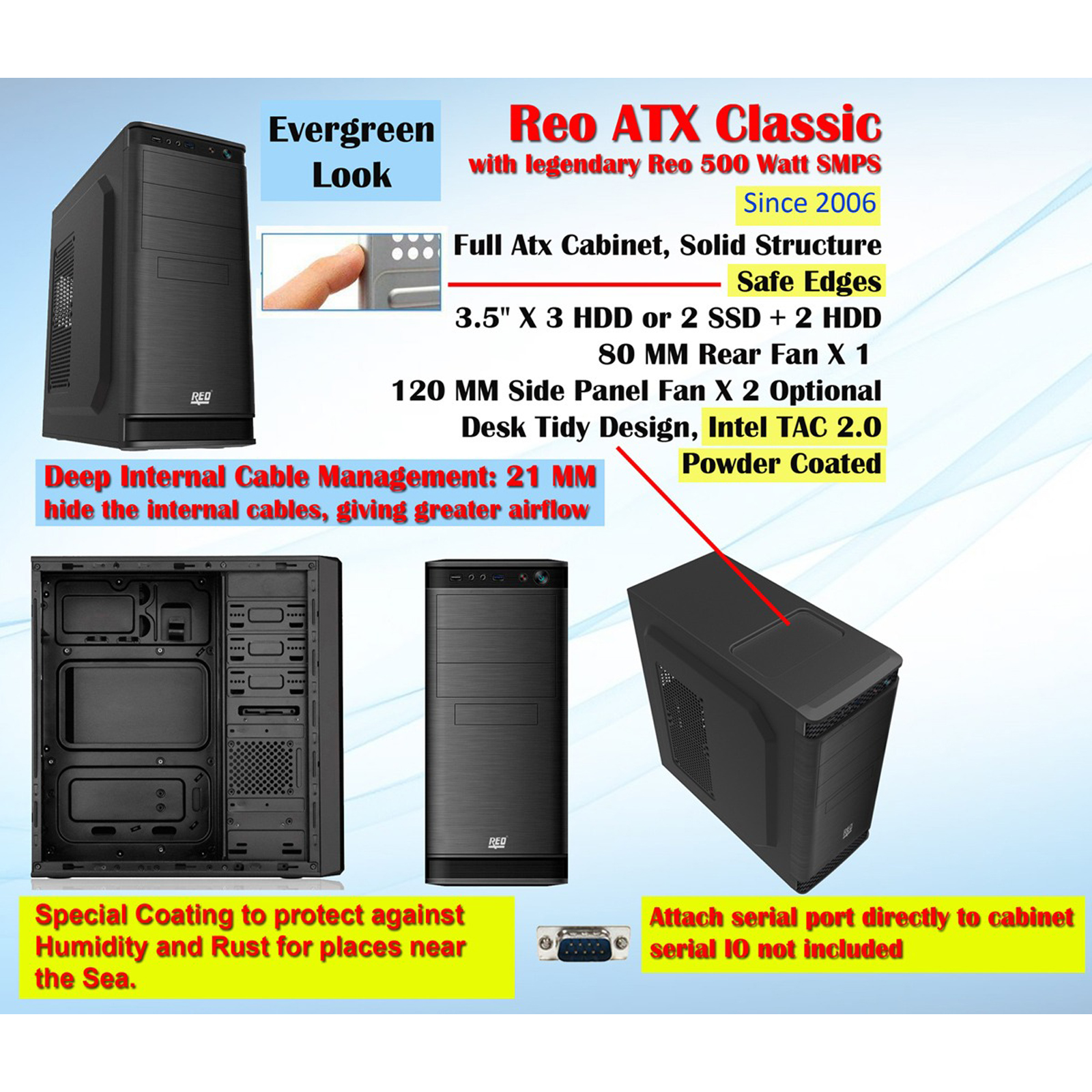 ATX Cabinet Reo Classic With 500w SMPS